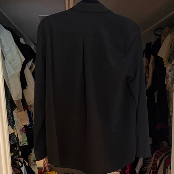 Black Ruffle-Front Button-Up Blouse - Picture 8 of 8